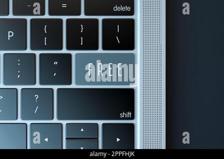 Gratuit. Connectez-vous au clavier de l'ordinateur portable. 3D rendu Banque D'Images