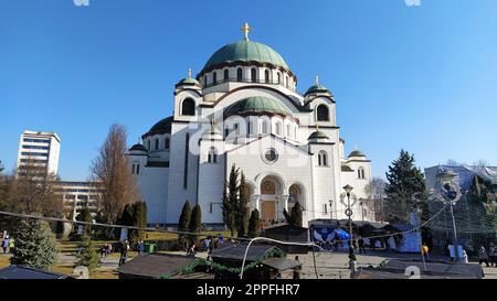 Belgrade, Serbie - 14 mars 2020. La cathédrale de Saint Sava à Belgrade, Serbie. Banque D'Images