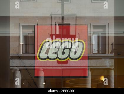Enseigne LEGO Shopfront à Turin Banque D'Images