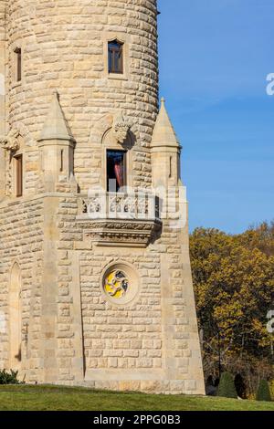 Château de Moszna du 17e siècle, château historique et résidence, Moszna, Opole, Pologne Banque D'Images