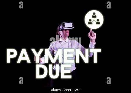 Écriture affichant le texte paiement dû. Concept : date à laquelle le paiement doit être reçu par la société Banque D'Images