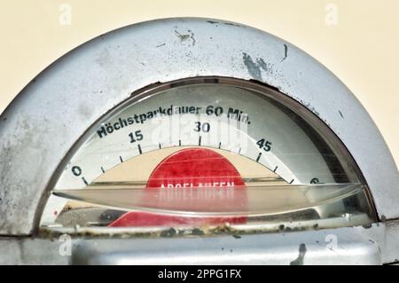 Parking meter or parking meter at a paid parking lot, still life and close-up Stock Photo