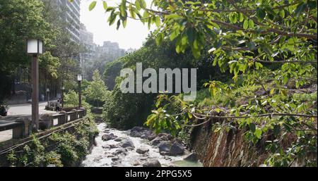 Xinbeitou, Taïwan, 23 février 2022 : quartier de sources chaudes de Xinbeitou à taïwan Banque D'Images