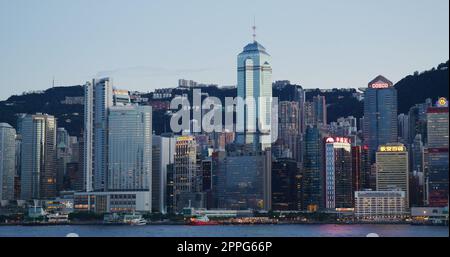 Port de Victoria, Hong Kong 20 août 2021 : ville de Hong Kong Banque D'Images