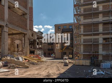 Restauration et conversion Restauration d'un ancien site d'usine en appartements Banque D'Images