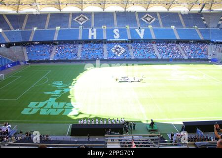 Joja Wendt & Seemanschor Hamburg,service funéraire Uwe Seeler,Volkasparkstadion,10.08.2022 Banque D'Images