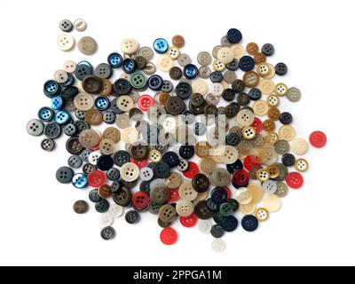 boutons de vêtements sur fond blanc Banque D'Images