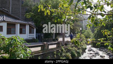 Xinbeitou, Taïwan, 23 février 2022 : quartier de sources chaudes de Xinbeitou à taïwan Banque D'Images