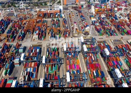 Kwai Chung, Hong Kong 15 mai 2019: Terminal de fret de Kwai Chung dans la ville de Hong Kong Banque D'Images