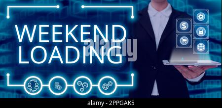 Texte d'écriture cliquez comme partager. Approche d'affaires à partir de vendredi partie détente Happy Time repos vacances Banque D'Images