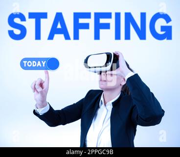 Légende du texte présentant le recrutement. Approche commerciale le pourcentage de travailleurs qui ont été remplacés par de nouveaux employés Banque D'Images