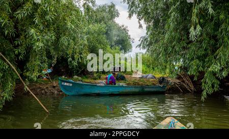 Un camp de pêcheurs dans le delta du danube Banque D'Images