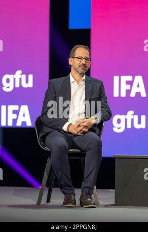 Conférence de presse d'ouverture de l'IFA 2022, Kai Mangelberger, Directeur de l'IFA 2022. Banque D'Images