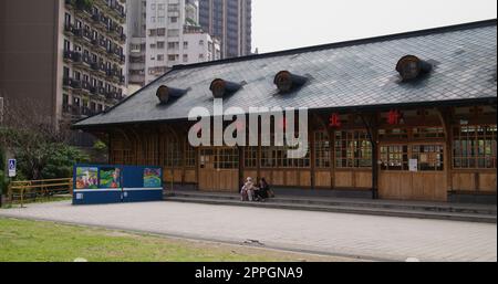 Xinbeitou, Taïwan, 23 février 2022 : ancienne gare de Xinbeitou à Taipei, Taïwan Banque D'Images