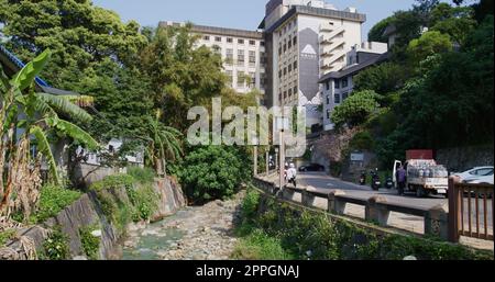 Xinbeitou, Taïwan, 23 février 2022 : quartier de sources chaudes de Xinbeitou à taïwan Banque D'Images