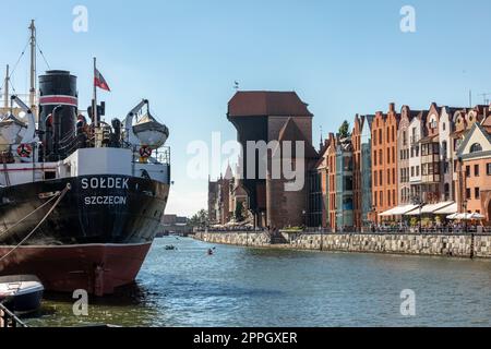 Soldek le premier navire construit en Pologne après la Seconde Guerre mondiale au chantier naval de Gdansk Banque D'Images