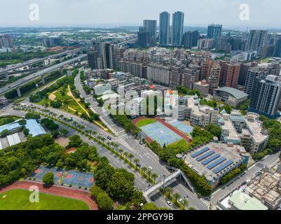 New Taipei, Taïwan, 11 juillet 2022 : vue de dessus de la ville dans le district de Linkou dans la ville de New Taipei, Taïwan Banque D'Images