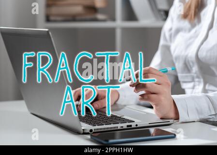 Écriture du texte affichant Fractal Art Mot écrit sur le lieu ou la section d'un site Web qui est utilisé pour la discussion publique Banque D'Images
