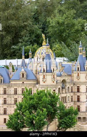 Parc des miniatures de la Baltique, petite réplique du château de Schwerin en Allemagne, Miedzyzdroje, Pologne Banque D'Images