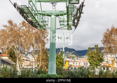 Ambiance de rue autour du téléphérique urbain Funchal-Monte à Madère Banque D'Images