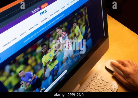 Page web de la FIFA Banque D'Images