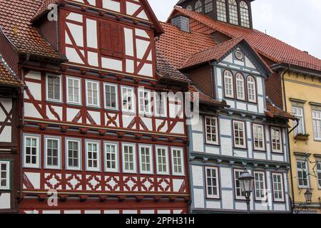 Maisons pittoresques à Bad Sooden-Allendorf dans la vallée de Werra en Allemagne Banque D'Images