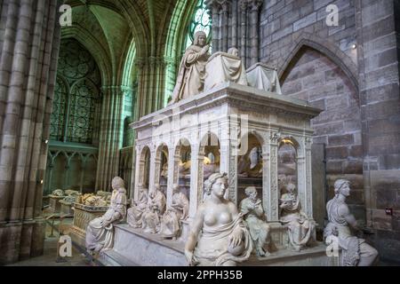 Tombeau du roi Louis XII et d'Anne de Bretagne, dans la basilique Saint-Denis Banque D'Images