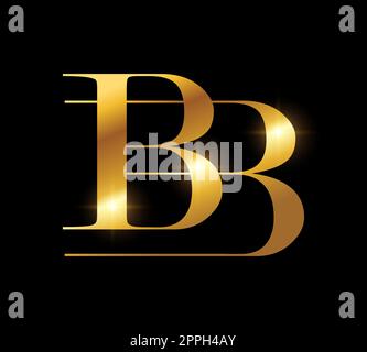 Logo Golden Monogram lettres initiales BB Illustration de Vecteur