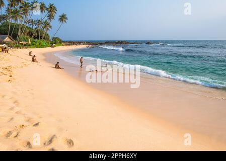 L'Amanwella Palm Beach, situé à l'ouest de Tangalle, au Sri Lanka Banque D'Images