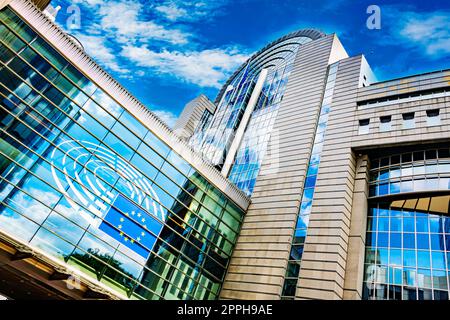 Les bâtiments du Parlement européen à Bruxelles, Belgique Banque D'Images