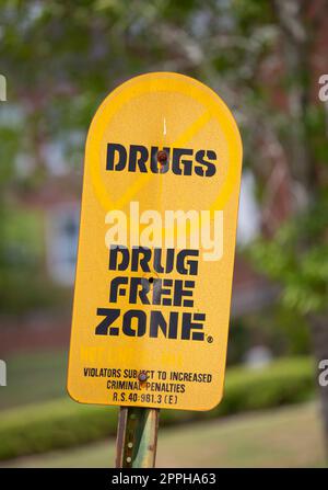 Panneau zone exempte de médicaments Banque D'Images