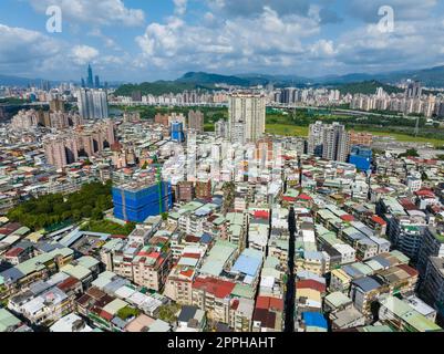 Vue aérienne du centre-ville de Taipei Banque D'Images