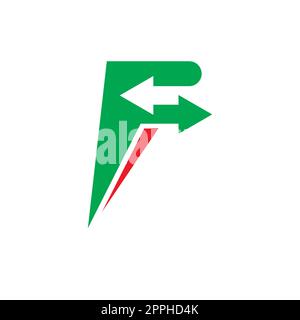 modèle de conception de concept de vecteur de flèche de lettre f. Banque D'Images