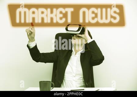 Affiche affichant les nouvelles du marché. Contenu conceptuel d'actualités photo conçu pour convaincre un acheteur ciblé par rapport à un produit Banque D'Images