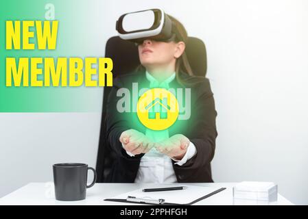 Légende de texte présentant le nouveau membre. Idée d'entreprise recrutant un employé dans une entreprise ou une équipe naissance d'un enfant frais Banque D'Images