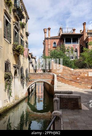 Quartier paisible et charmant de Dorsoduro à Venise. Italie Banque D'Images