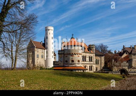 Le château Lichtenstein dans le Bade WÃ¼rttemberg Allemagne Banque D'Images