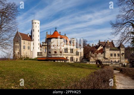 Le château Lichtenstein dans le Bade WÃ¼rttemberg Allemagne Banque D'Images