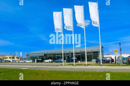 Audi AG, dont le siège social est à Ingolstadt, est un constructeur automobile allemand. Banque D'Images