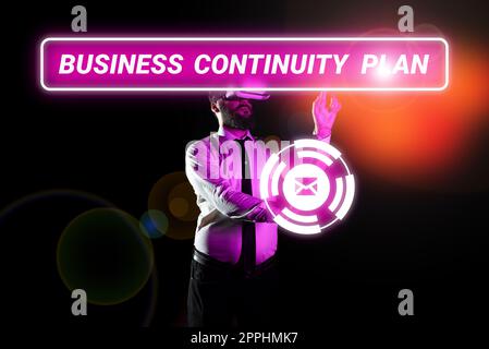 Affichage conceptuel Plan de continuité d'activité. Présentation de l'entreprise créant des systèmes de prévention contre les menaces potentielles Banque D'Images