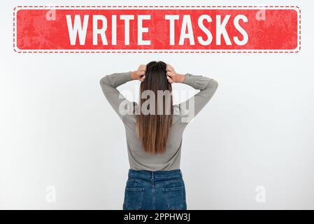 Inspiration montrant des tâches d'écriture de signe. Aperçu de l'entreprise partie de travail affectée souvent à être terminée dans un certain temps Banque D'Images