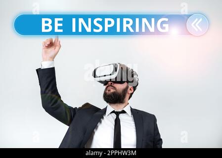 Inspiration montrer le signe être inspirant. Photo conceptuelle ayant pour effet de motiver quelqu'un à être incroyable Banque D'Images