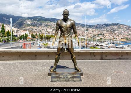 Statue de Cristiano Ronaldo à Funchal sur l'île de Madère au Portugal Banque D'Images