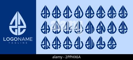 Collection de logo lettre Z de goutte d'eau. Ensemble de marques avec logo lettre Z de droplet. Illustration de Vecteur