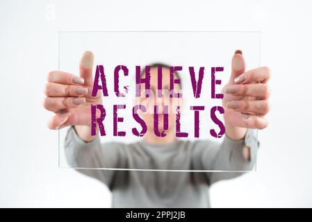 Affichage conceptuel Résultats obtenus. Concept d'entreprise pour cibler et atteindre avec succès chaque objectif répertorié Banque D'Images