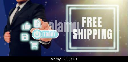 Écriture affichant le texte Free Shipping. Mot écrit sur la stratégie de vente au détail principalement utilisé pour attirer plus de clients Banque D'Images