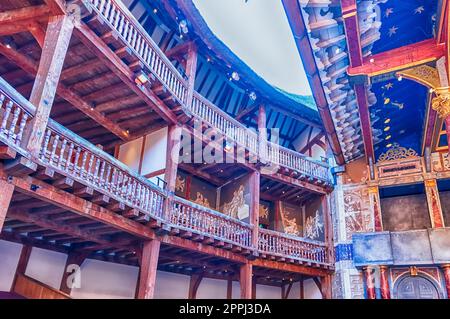 Dans le Shakespeare's Globe Theatre à Londres, Angleterre, Royaume-Uni Banque D'Images