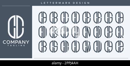 Motif abstrait tube lettre C logo. Capsule moderne CC C lettre logo vecteur. Illustration de Vecteur