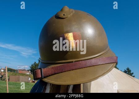 Casque militaire français de la Seconde Guerre mondiale Banque D'Images