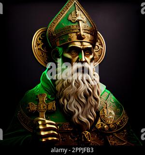 Portrait d'apôtre irlandais de Saint Patrick Banque D'Images